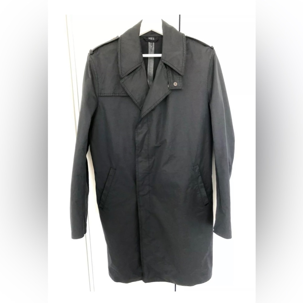 As-Is Sale: Kilgour Cotton Blend Black Trench/Rain Coat. 38/US. Made in Italy.
